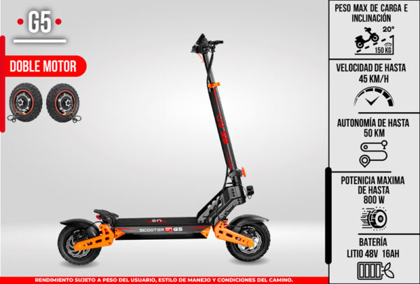 Mayor autonomía scooter eléctrico G5 en México