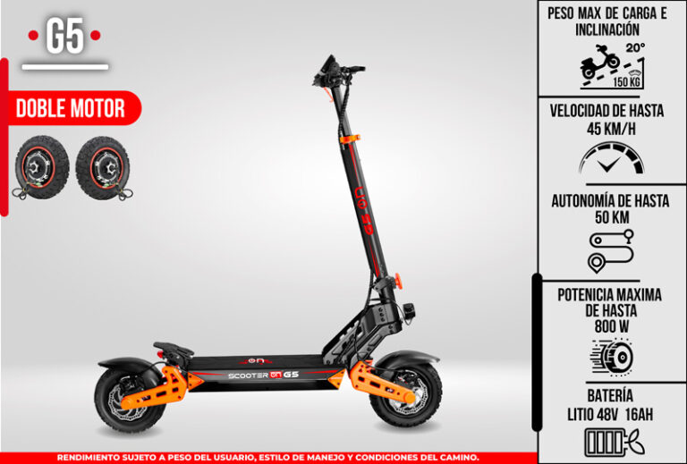 Mayor autonomía scooter eléctrico G5 en México