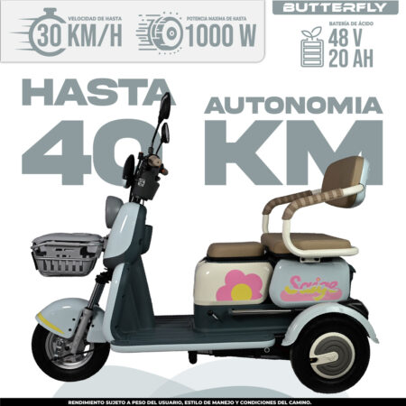 Trimotos eléctricas de tres ruedas con carga BikeOn México estabilidad y autonomía 40-60 km
