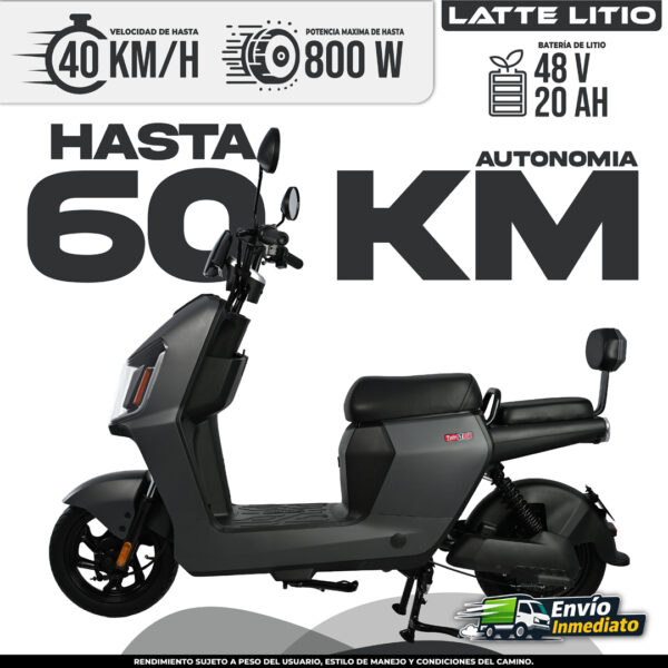 Bicimoto eléctrica Latte Litio 48V 20AH hasta 60km autonomía y 40km/h velocidad