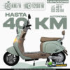 Scooter eléctrico Capuccino color verde con autonomía de 40 km y batería de 48V 20Ah
