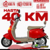 Capuccino scooter eléctrico rojo 48V 20Ah autonomía 40km velocidad máxima