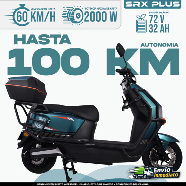 Moto eléctrica SRX Plus 100km autonomía 2000W batería 72V 32Ah