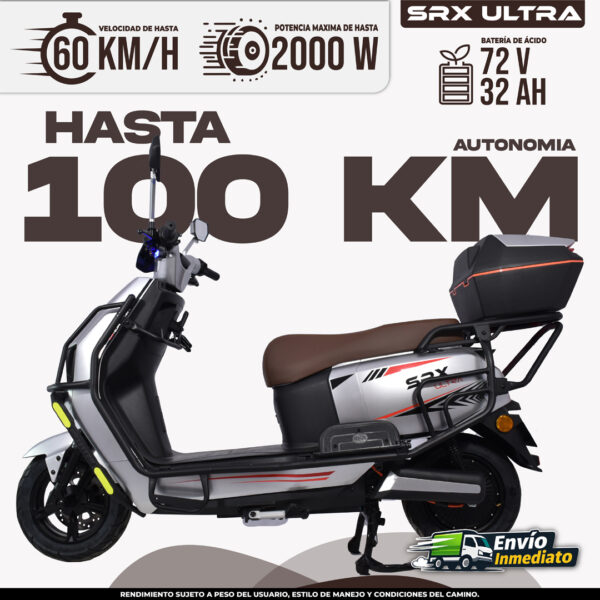 SRX Ultra moto eléctrica 100km autonomía 2000W batería 72V México