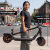 Scooter eléctrico plegable negro con medidas compactas de 52 cm, ideal para transporte urbano