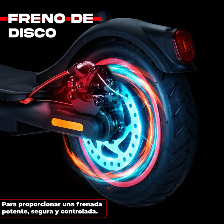 Freno de disco LED para scooter eléctrico y moto eléctrica con luces rojas y azules