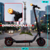 Scooter eléctrico BikeOn con luces direccionales LED, 117 cm altura, ideal para movilidad urbana