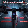 Pantalla digital patinete eléctrico con velocímetro, nivel de batería y controles intuitivos