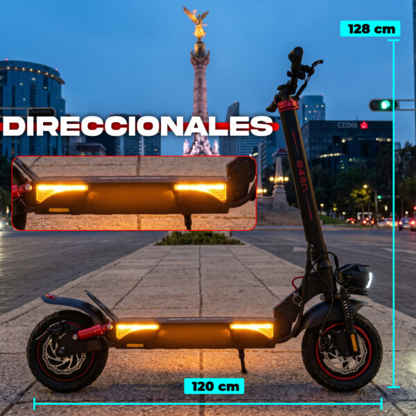 Scooter Eléctrico BikeOn Direccional 128cm - Máxima Seguridad Scooter eléctrico BikeOn con dirección asistida, 128 cm altura, luces LED integradas