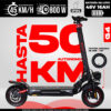 Scooter eléctrico Hasta 50 con batería 48V 16Ah, velocidad 45 km/h y autonomía 50 km