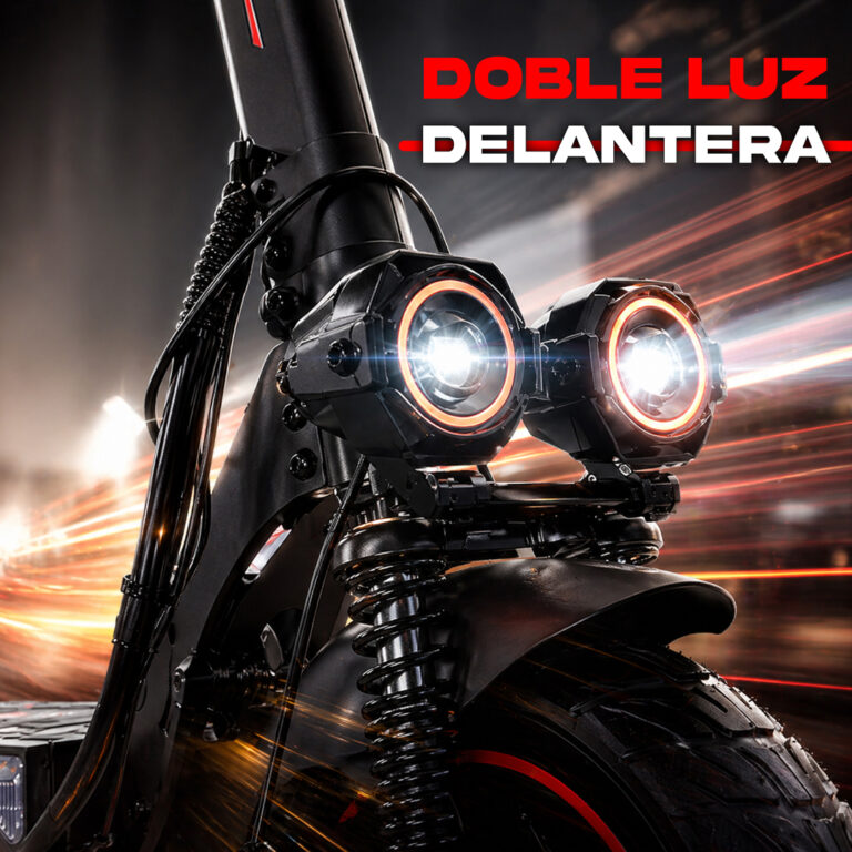 Doble luz delantera LED para moto eléctrica BikeOn Mexico - Iluminación frontal potente