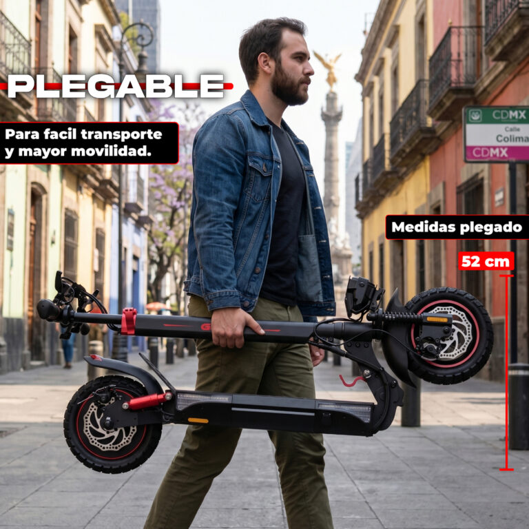 Scooter eléctrico plegable 52cm fácil transporte y movilidad urbana