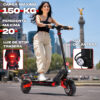 Scooter eléctrico G50n rojo con luz delantera LED, carga máxima 150kg, pendiente 20°